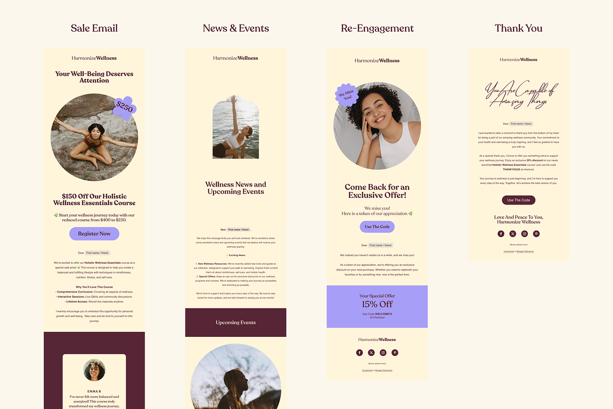 Flodesk Wellness Email Templates, an Email Template by Luna Studio (Photo 5 of 6)
