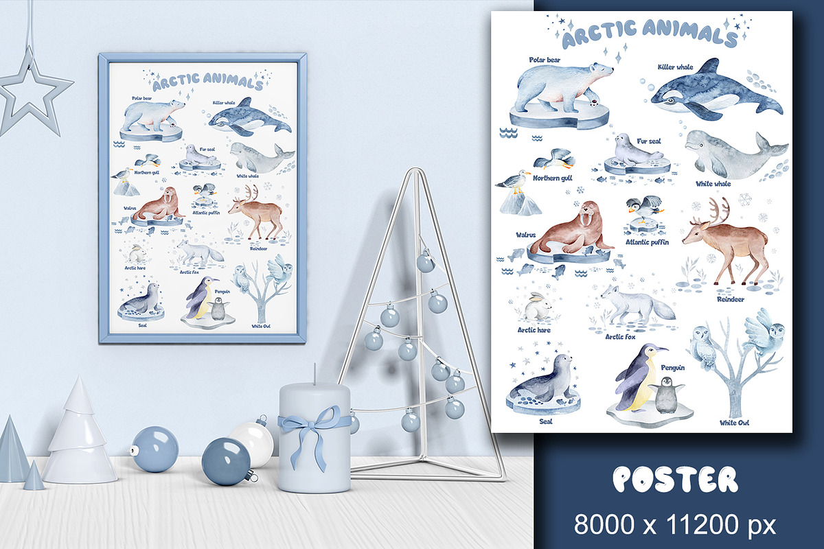 Polar Animals Watercolor Collection, an Animal Illustration by LenArt (Photo 14 of 16)
