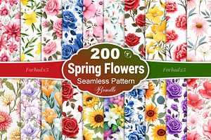 Spring Flowers Seamless Pattern, a Pattern Graphic by Forhadx5