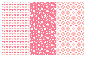 Vector Seamless Hearts Patterns