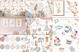 Kids Bundle Cute Clipart, Pattern