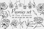 Peonies SVG, an Object Graphic by mArtstore (Thumbnail 1 of 6)
