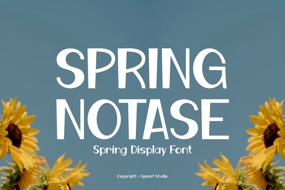 Spring Notase - Display Font, a Sans Serif Font by Iqsiart Studio (Photo 1 of 11)