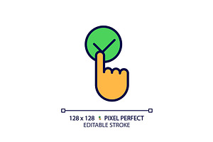 Click accept button pixel perfect, an Icon by IMG Visuals