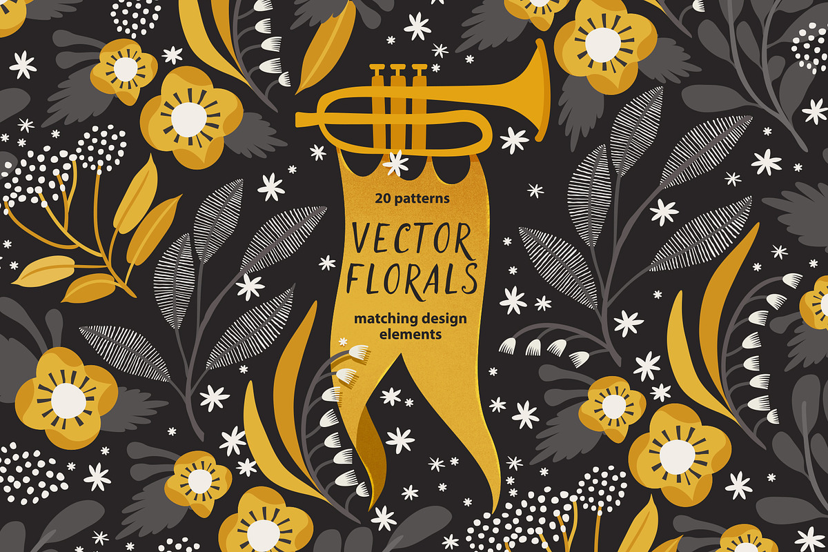 Vector Florals, a Background Graphic by Irtsya (Photo 1 of 12)
