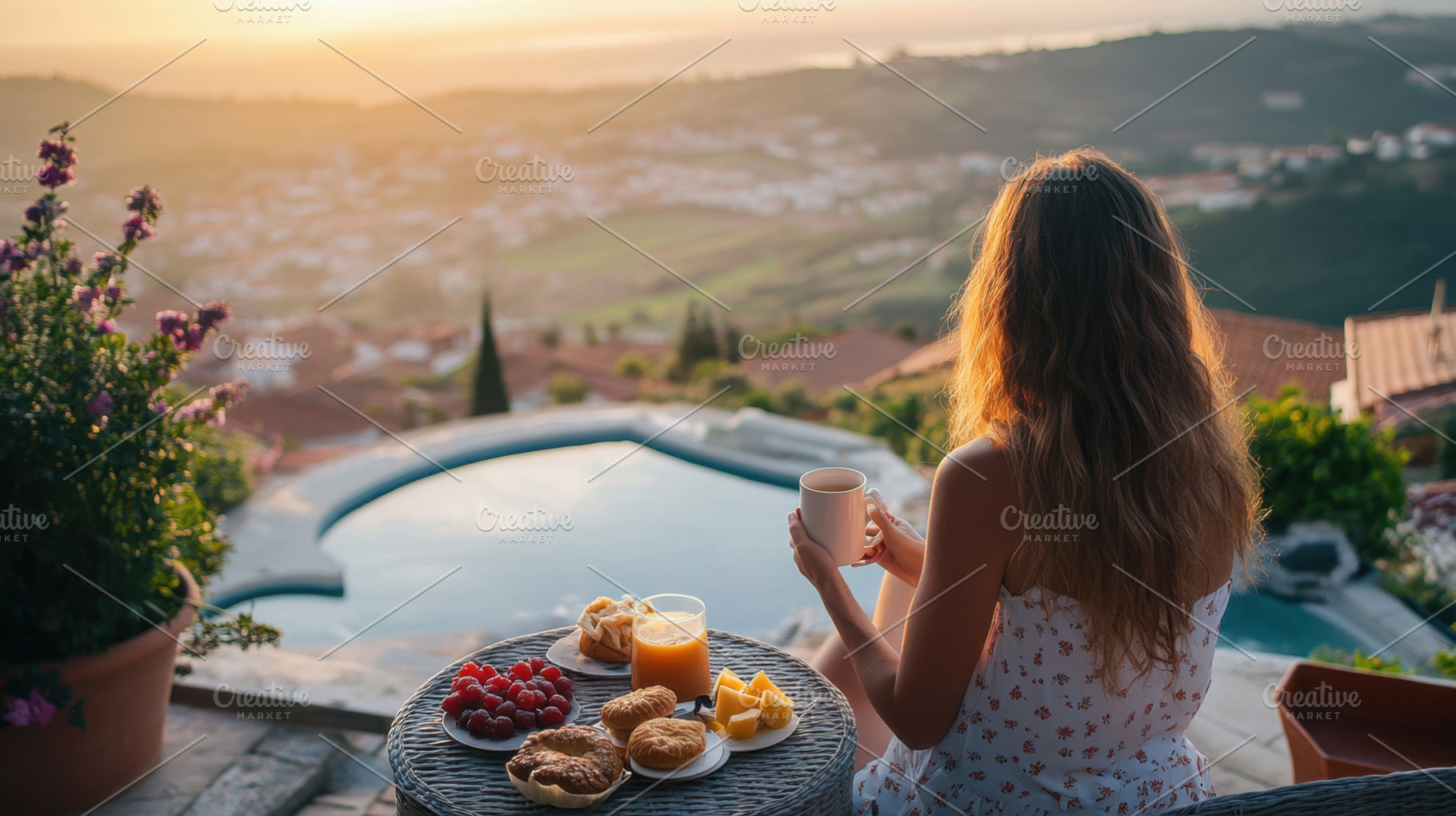 Breakfast by the pool, a Photo by Beautiful things