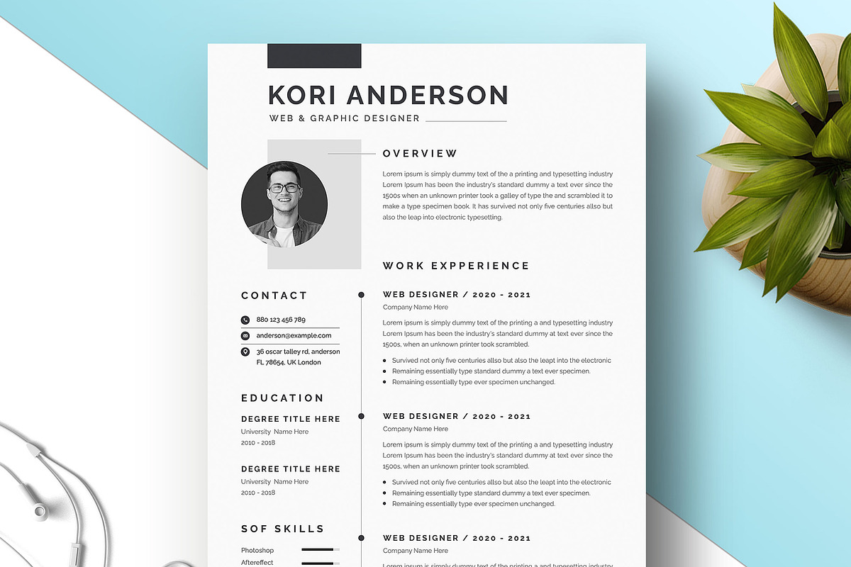 Resume CV Template, a Resume Template by PicoartBd (Photo 3 of 4)