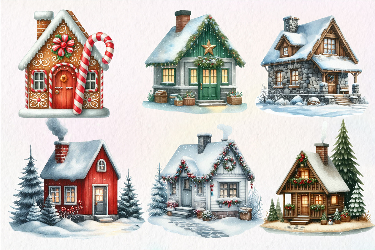 Christmas House Clipart, an Illustration by Dream Creation (Photo 5 of 7)
