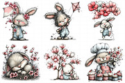 Watercolor Spring Bunny Clipart, an Illustration by Daily.Designs (Thumbnail 3 of 7)
