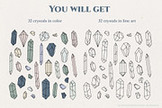 Line Crystals Clipart Bundle, an Object Graphic by IllustratorAnnie (Thumbnail 2 of 7)