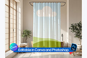 Luxury bathroom with curtain mockup, a Product Mockup by Rami's Mockups (Thumbnail 2 of 3)
