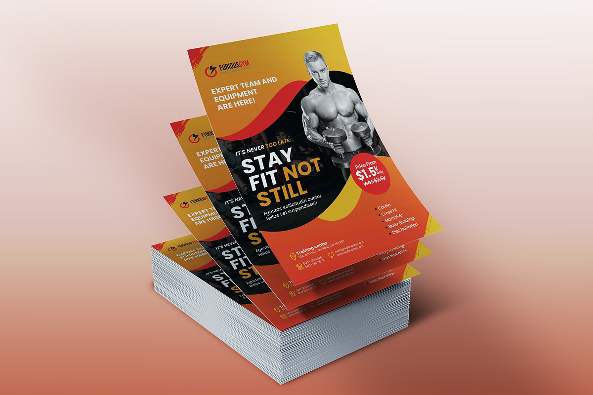 Fitness Trainer Flyer Template, a Flyer Template by Creativpixl (Photo 4 of 7)
