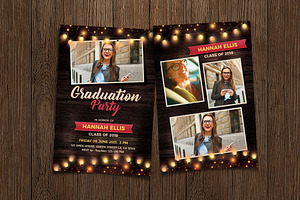 Graduation Party Invitation, a Print Template by DesignWorkz