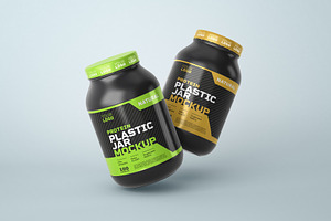 Food Supplement Plastic Jar Mockup