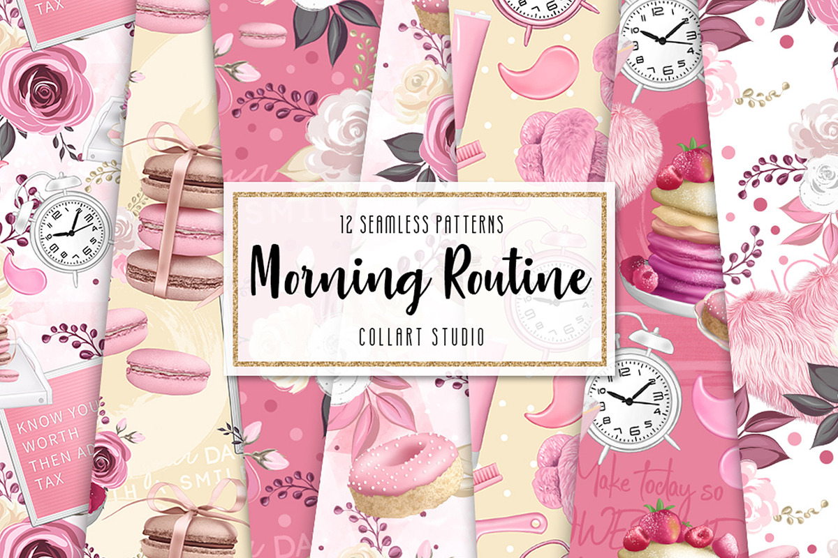 Breakfast digital paper, morning, a Pattern Graphic by Collart Studio (Photo 1 of 6)