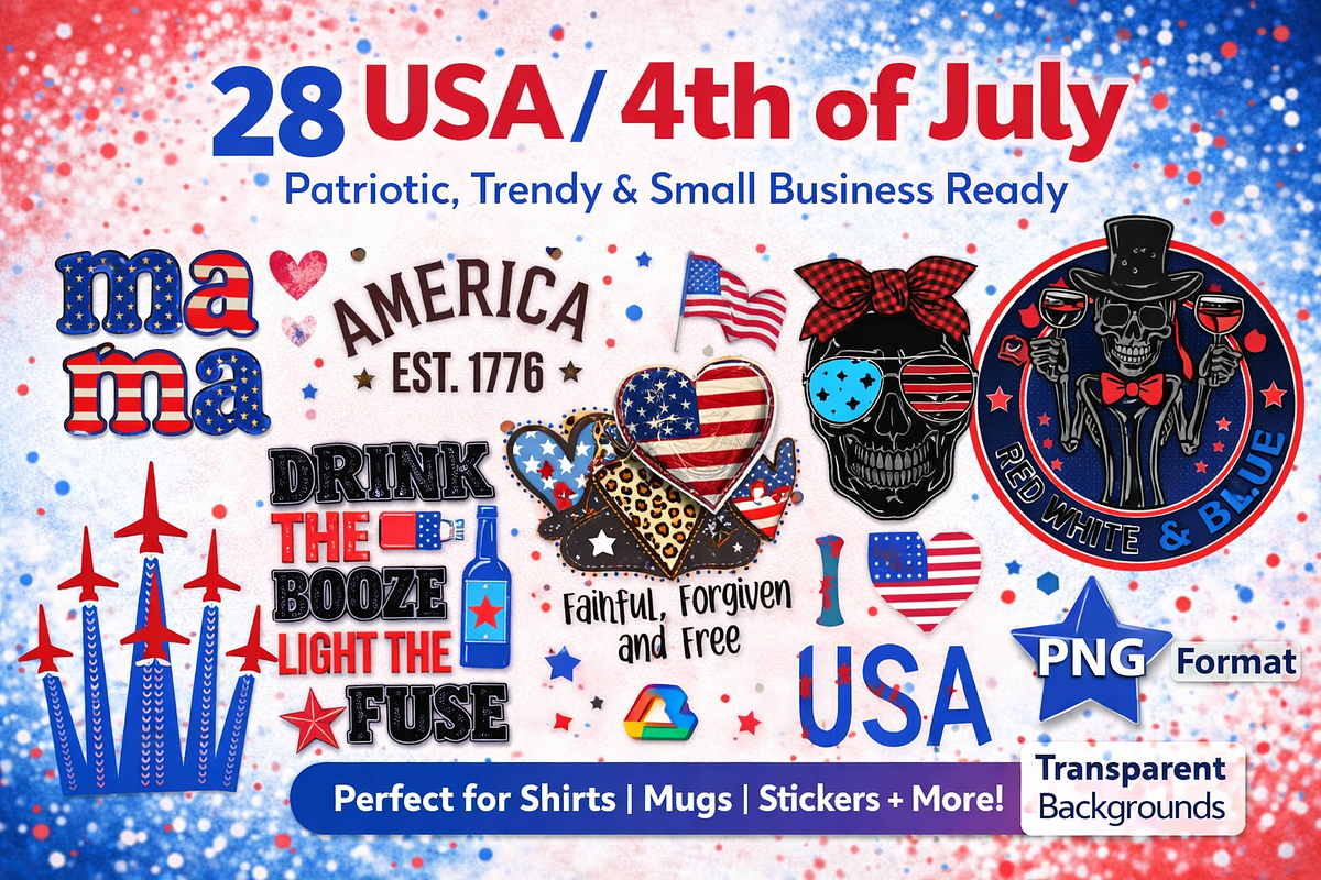28 USA / 4th of July PNG Bundle, an Object Graphic by MIRoots Design Studio (Photo 1 of 4)