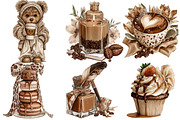 Mocha Valentine's Day Clipart, an Illustration by DreamArtGraphic (Thumbnail 5 of 5)