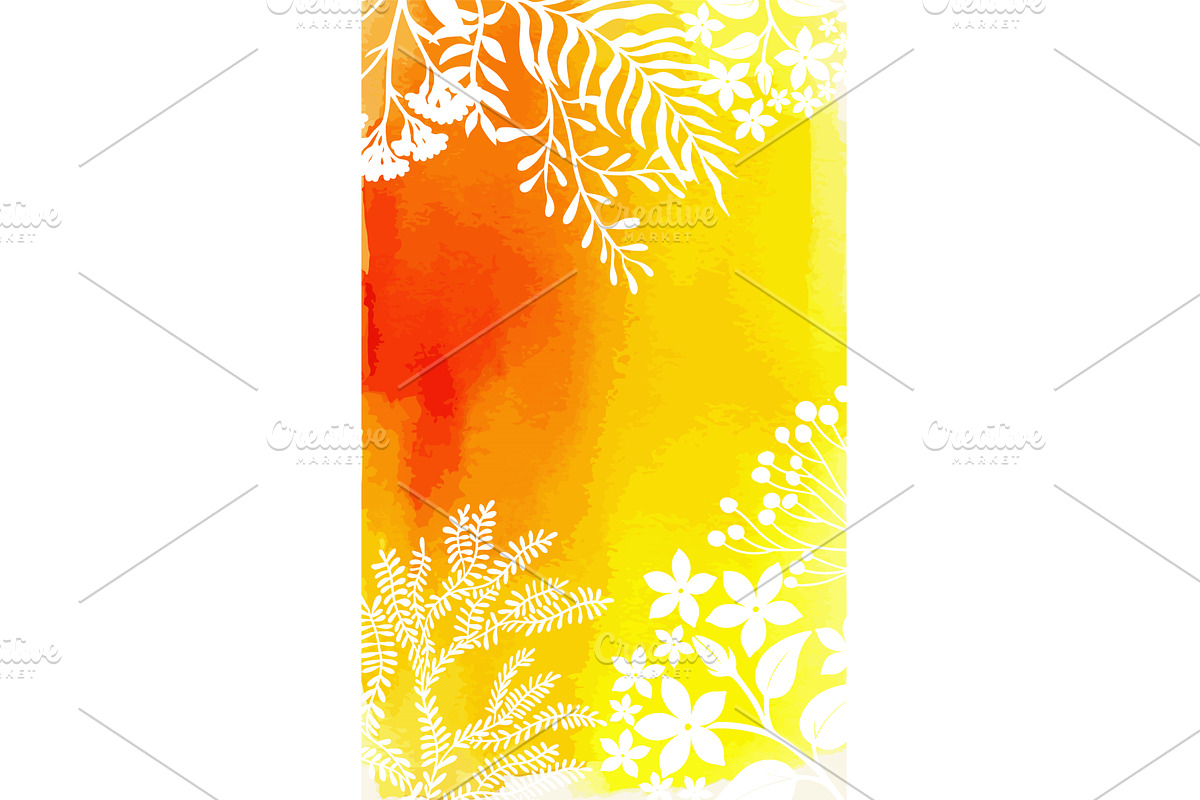 Watercolor yellow background with, an Illustration by Nenahliadava Design