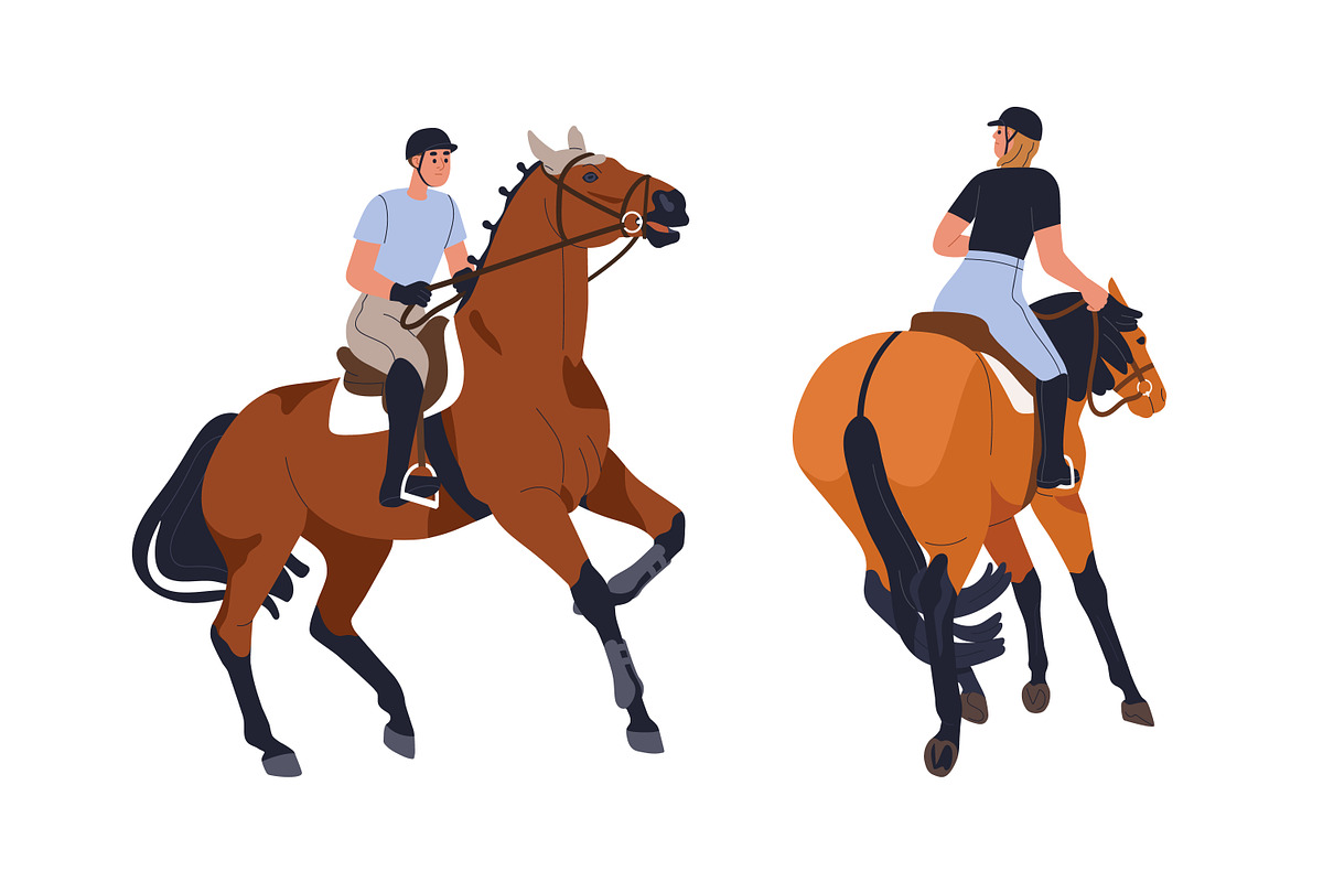 Disobedient horses with riders set, an Animal Illustration by Good Studio (Photo 2 of 8)