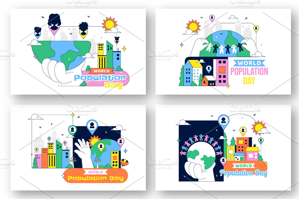 10 World Population Day Illustration, a Person Illustration by denayunebgt (Photo 2 of 4)