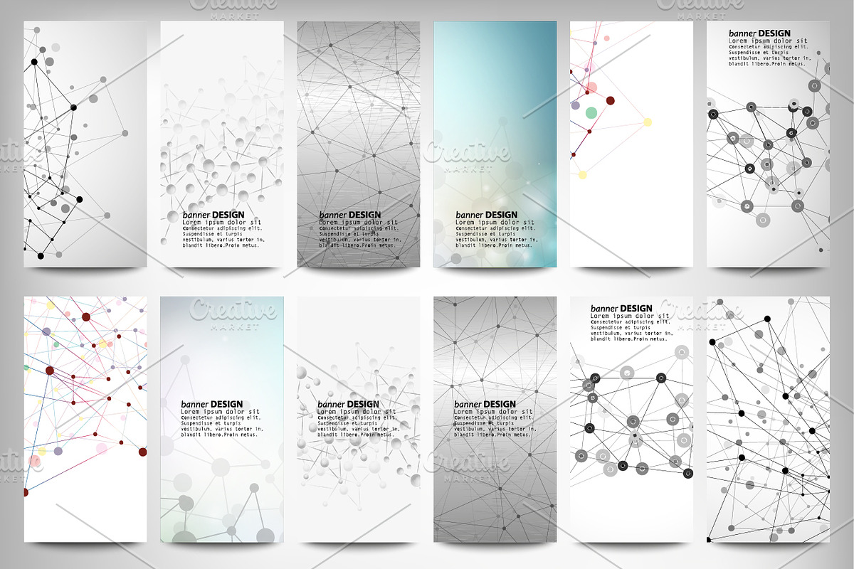 Flyers set, science backgrounds, a Work Illustration by VectorShop