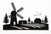 Dutch Windmill Field Set, an Illustration by Creativeshirt (Thumbnail 6 of 10)