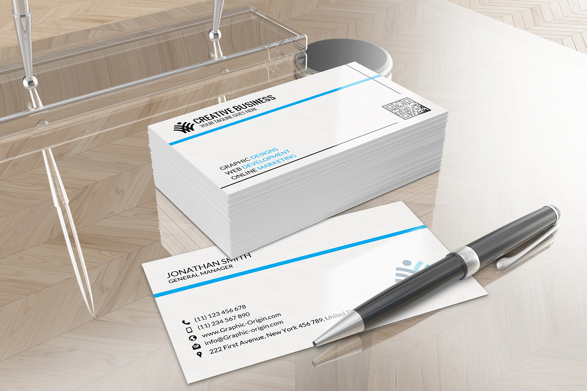 Clean Business card, a Business Card Template by Graphic Origin (Photo 1 of 2)