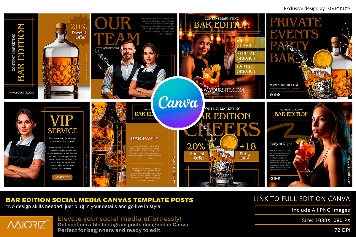 Bar Edition Canva Template Posts, a Social Media Template by Maioriz Shop (Photo 2 of 2)