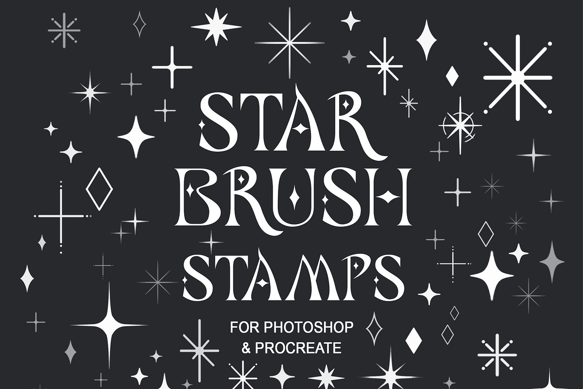 28 Star stamps procreate & photoshop, a Brush Add-On by Lucieduclosart (Photo 1 of 3)