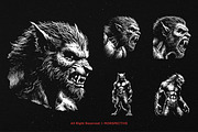 10 Bundle Dark Art Warewolf Monster, an Illustration by Morspective (Thumbnail 3 of 7)