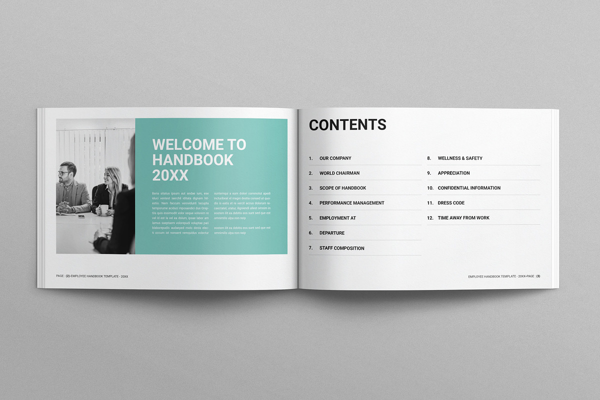 Employee Handbook Template Landscape, a Brochure Template by E-Type (Photo 2 of 7)