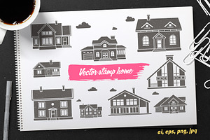 House icons, an Outline Icon by DOBROGRAPH