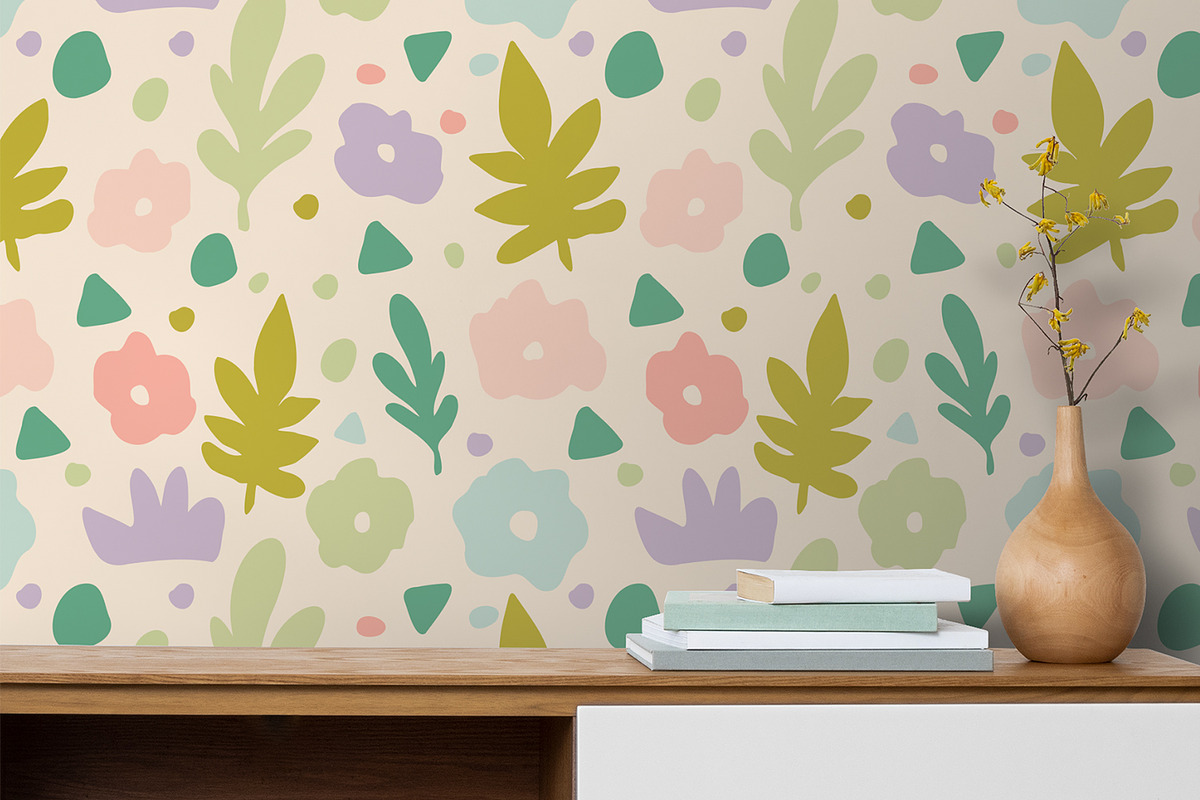 Abstract Pastel Floral Print, a Wallpaper Graphic by MalyskaStudio (Photo 6 of 8)