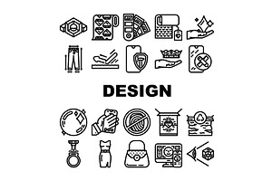 design aesthetics product icons set, an Object Illustration by pikepicture