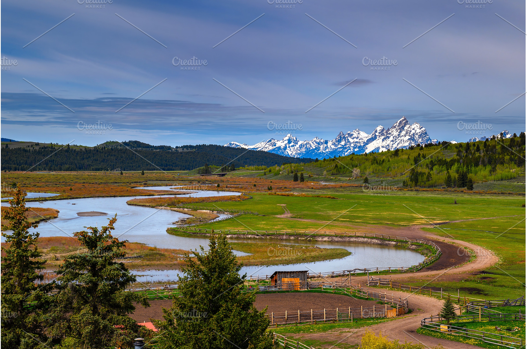 Snowy Grand Teton Mountains and, a Nature Photo by Nick Fox