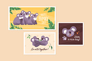 Cute koalas set, cards, patterns, an Animal Illustration by PaperTrident (Thumbnail 2 of 17)