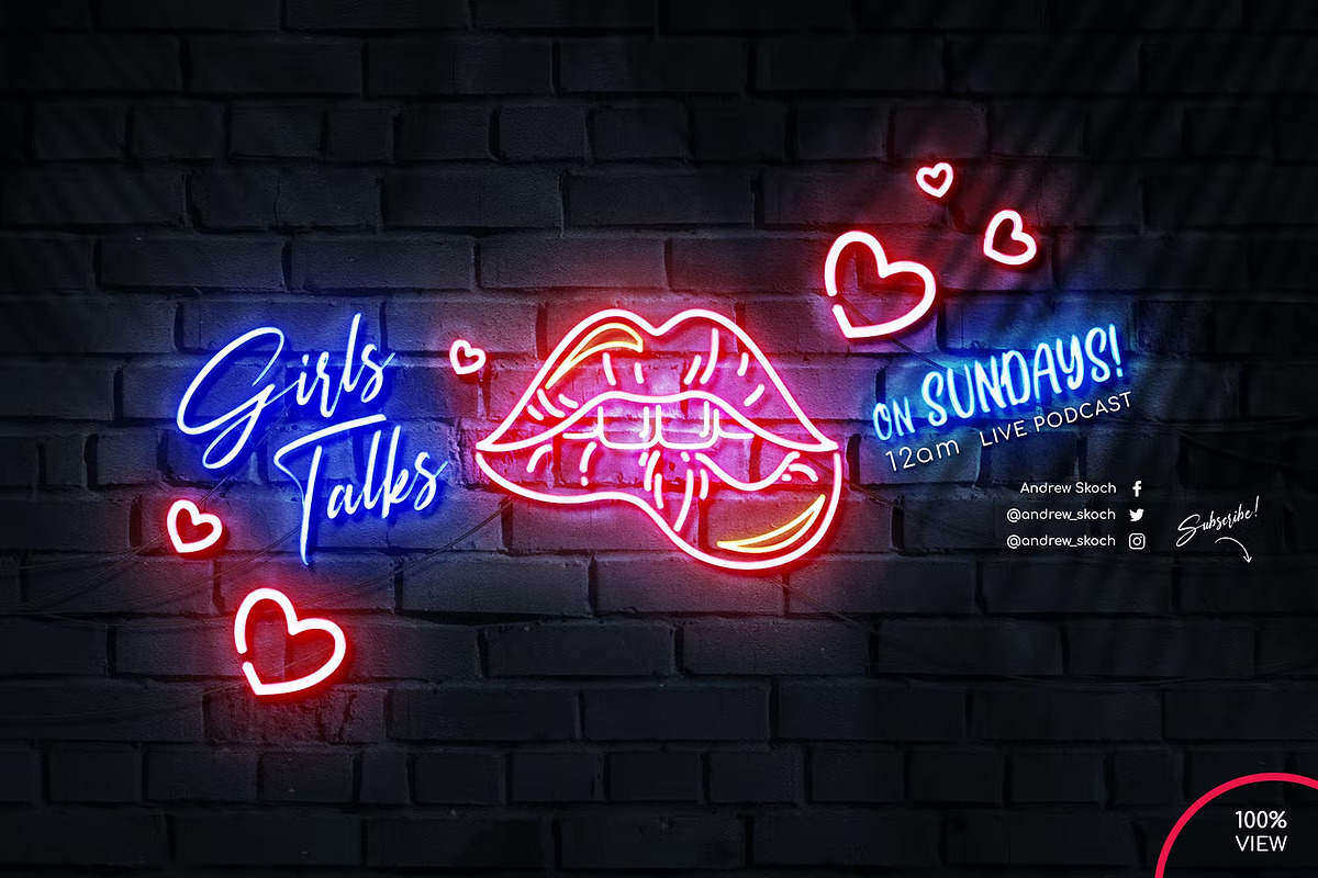 Neon Podcast YouTube Templates, a Social Media Template by Andrew Skoch Design (Photo 6 of 8)