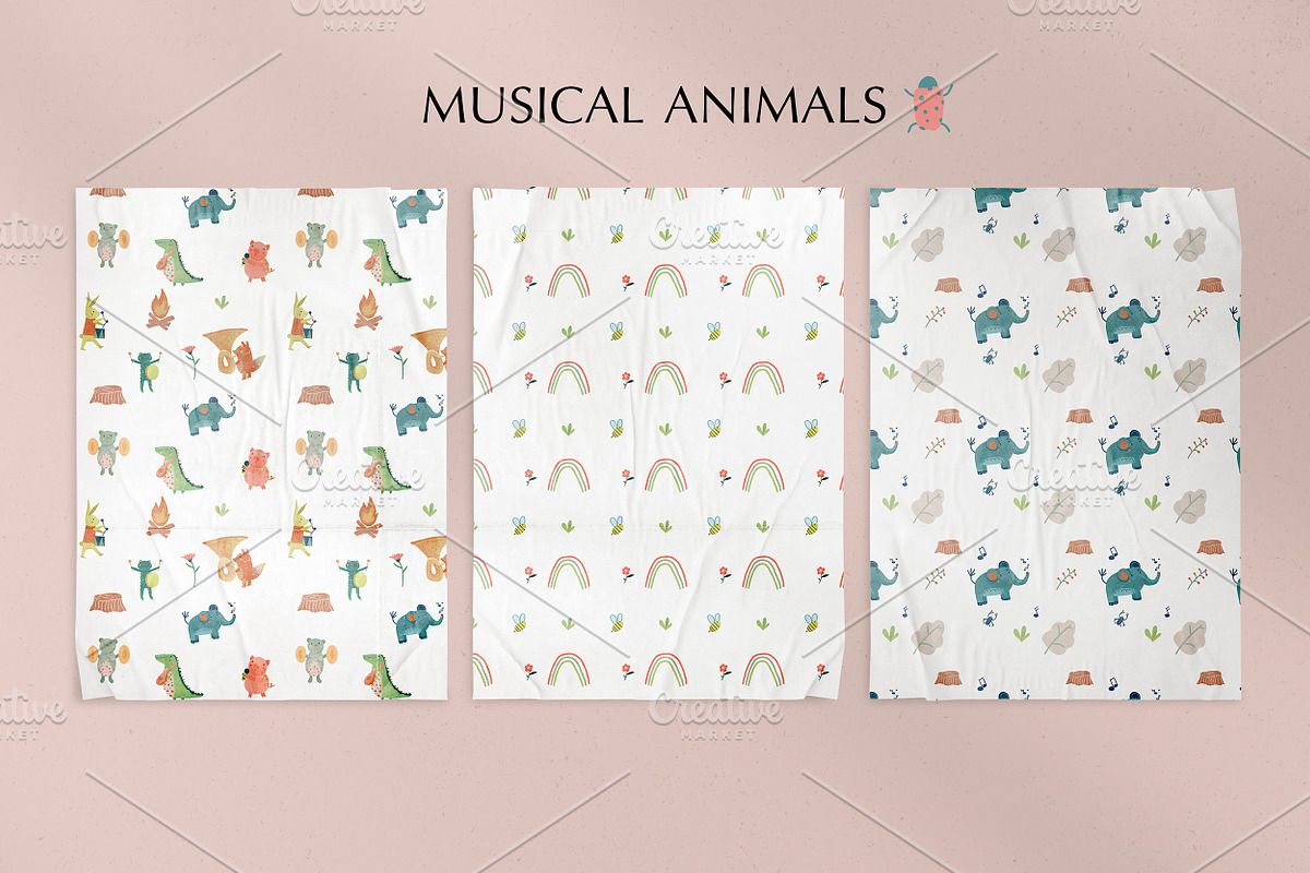 Musical animals, a Pattern Graphic by Lineli (Photo 4 of 8)