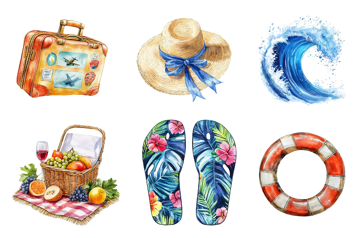 Beach Holiday Sublimation Clipart, an Illustration by CreationArt (Photo 5 of 5)