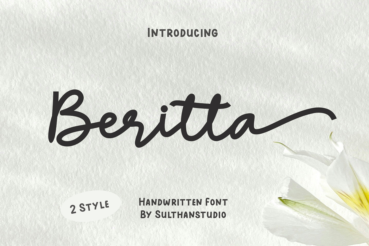 Beritta, a Script Font by Sulthan Studio (Photo 1 of 7)