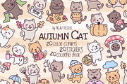 Cute Kawaii Cat Autumn Character, a Seasonal Illustration by Palau (Thumbnail 1 of 12)