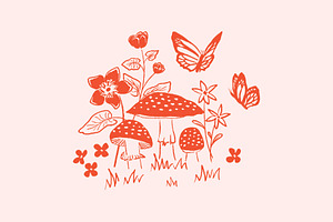 Forest Mushrooms Pattern