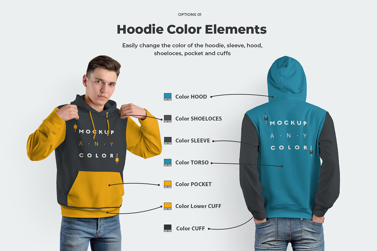 8 Men Hoodie Mockups, a Hoody Mockup by Grow Design Craft Studio (Photo 2 of 7)