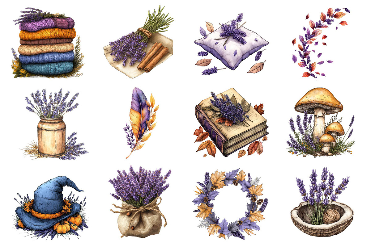 Lavender Fall Clipart, an Illustration by Dream Creation (Photo 3 of 4)