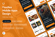 Foodies Mobile App UI Kit Template, an UI Kit Template by andrisetiawannn (Thumbnail 1 of 3)
