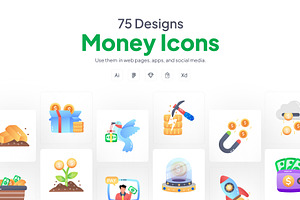 Money and Finance Icon Set, a Duotone Icon by Prosymbols