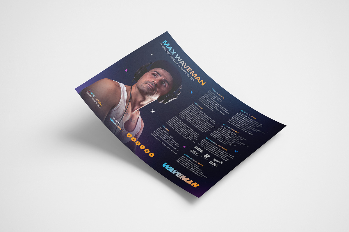 DJ Press Kit & Resume Template, a Resume Template by vinyljunkie (Photo 2 of 4)