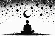 Cosmic Yoga Silhouettes Set, an Illustration by BIPLOB EXPERT (Thumbnail 9 of 9)