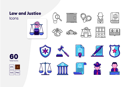 Law and Justice Icon Set