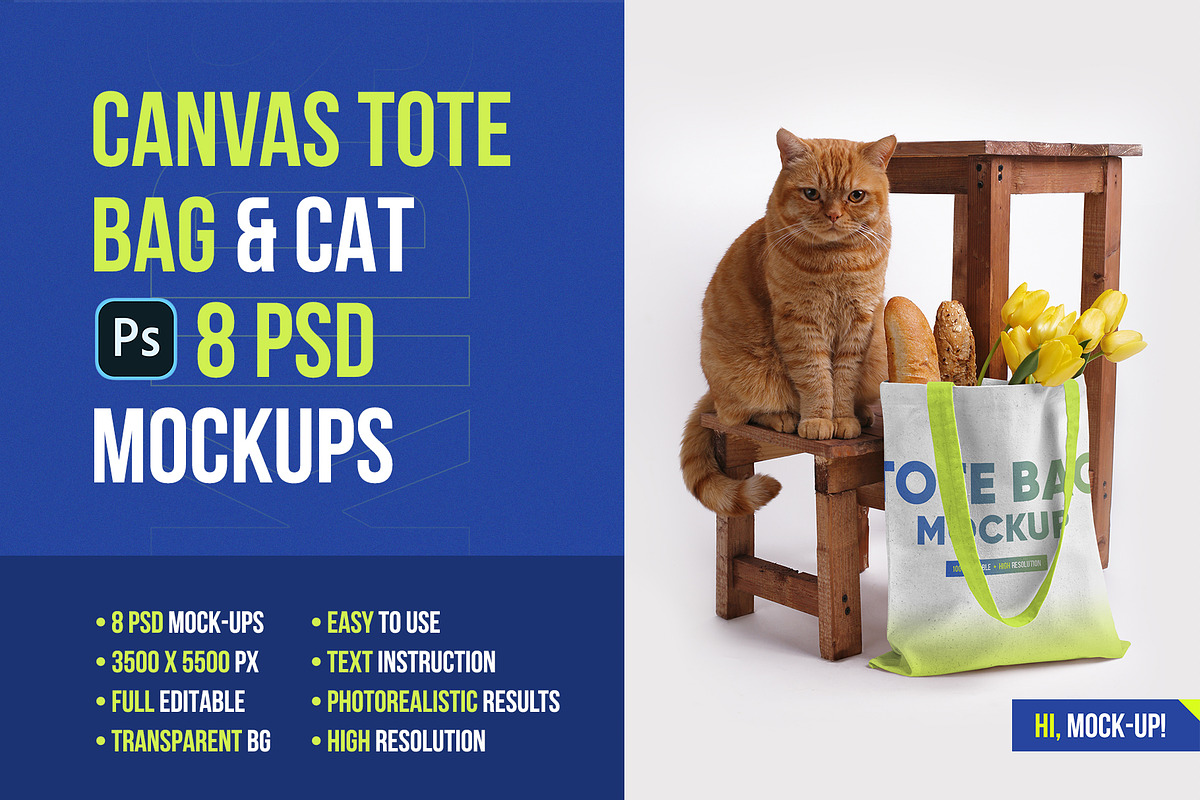 Canvas Tote Bag Mockups Vol 2, a Product Mockup by Hi, Mock-Up! (Photo 1 of 9)